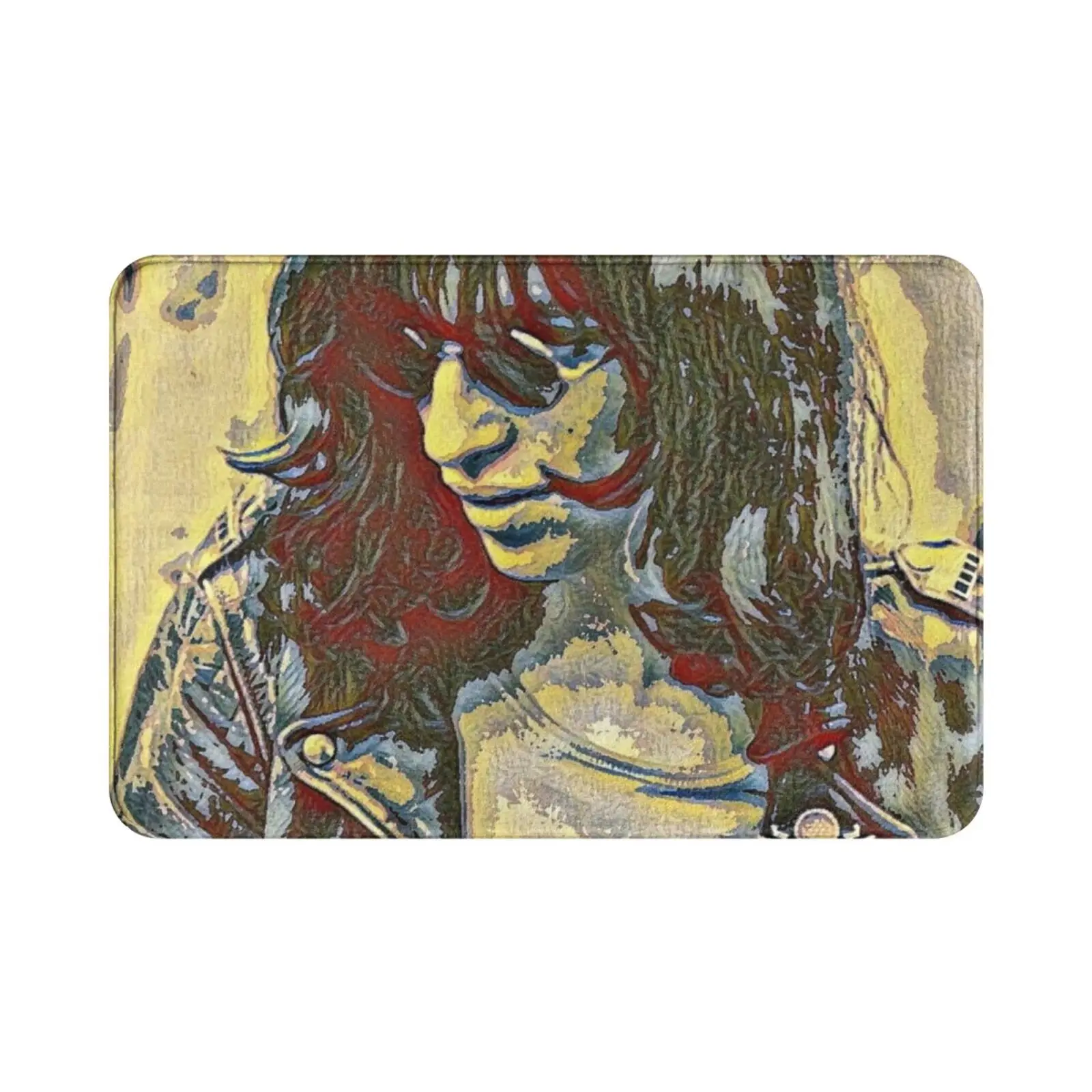 Portrait Of Jeffrey Ross Hyman Carpet Mat Rug Cushion Soft Joey Ramone Music Punk Punk American Punk American