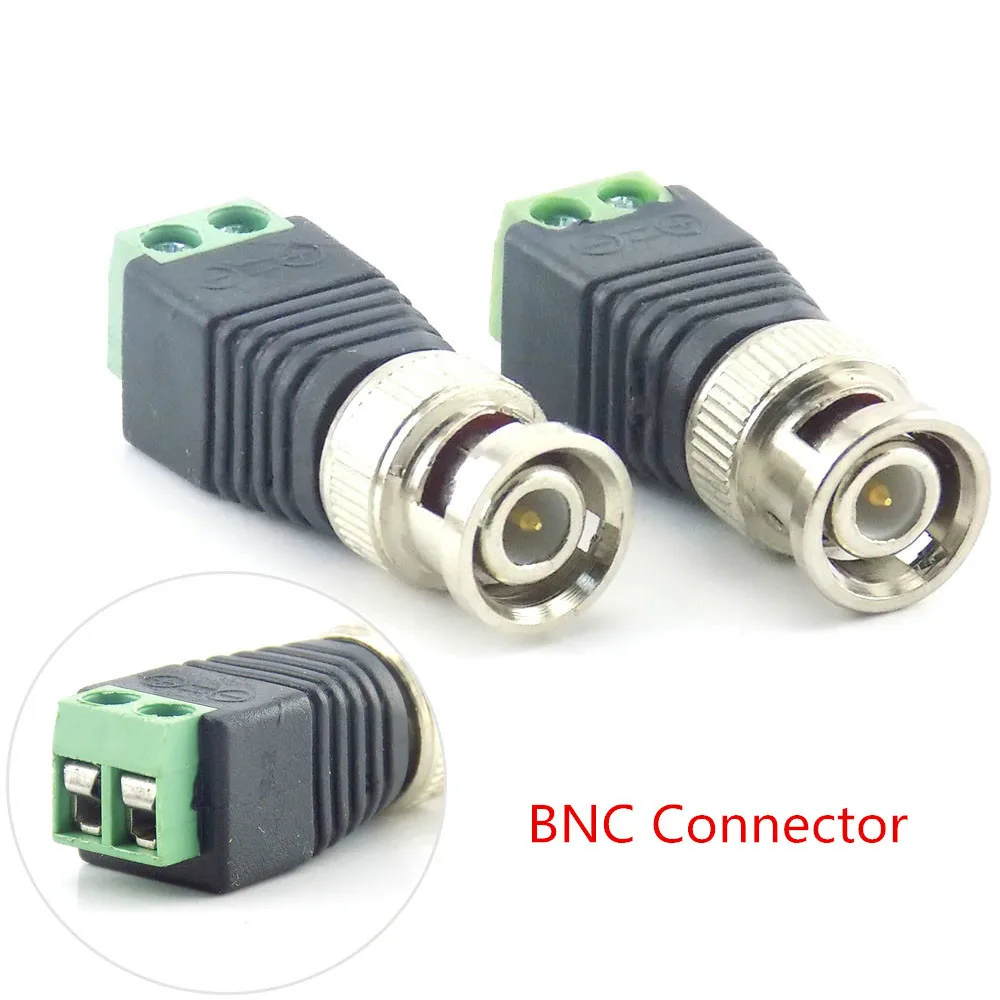 1/2/10pcs 12V DC Male DC Female Plug BNC Connector Plug CCTV DC Power Cable 2.1 x 5.5mm Male BNC Adapter for Led Strip Light