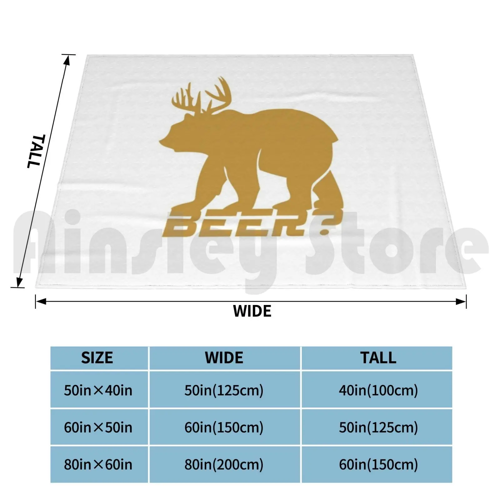 Bear Beer Blanket Fashion Custom Beer Bear Funny Deer Drinking Humor Drink Party Vintage Drunk Food Hunting Retro Animal