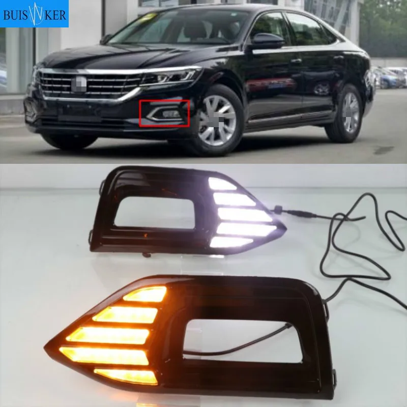 

2PCS LED DRL For Volkswagen VW Passat 2018 2019 Daytime Running Lights Fog head Lamp