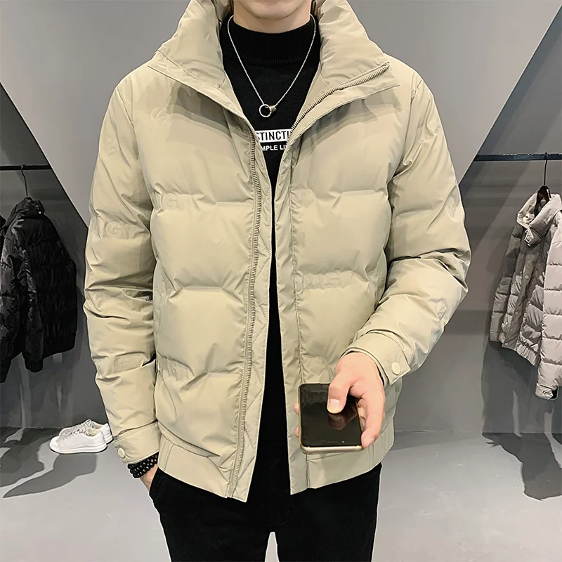 Down jacket men's conventional winter coat loose fashion men's stand-up collar casual brand white duck down warm coat for daily