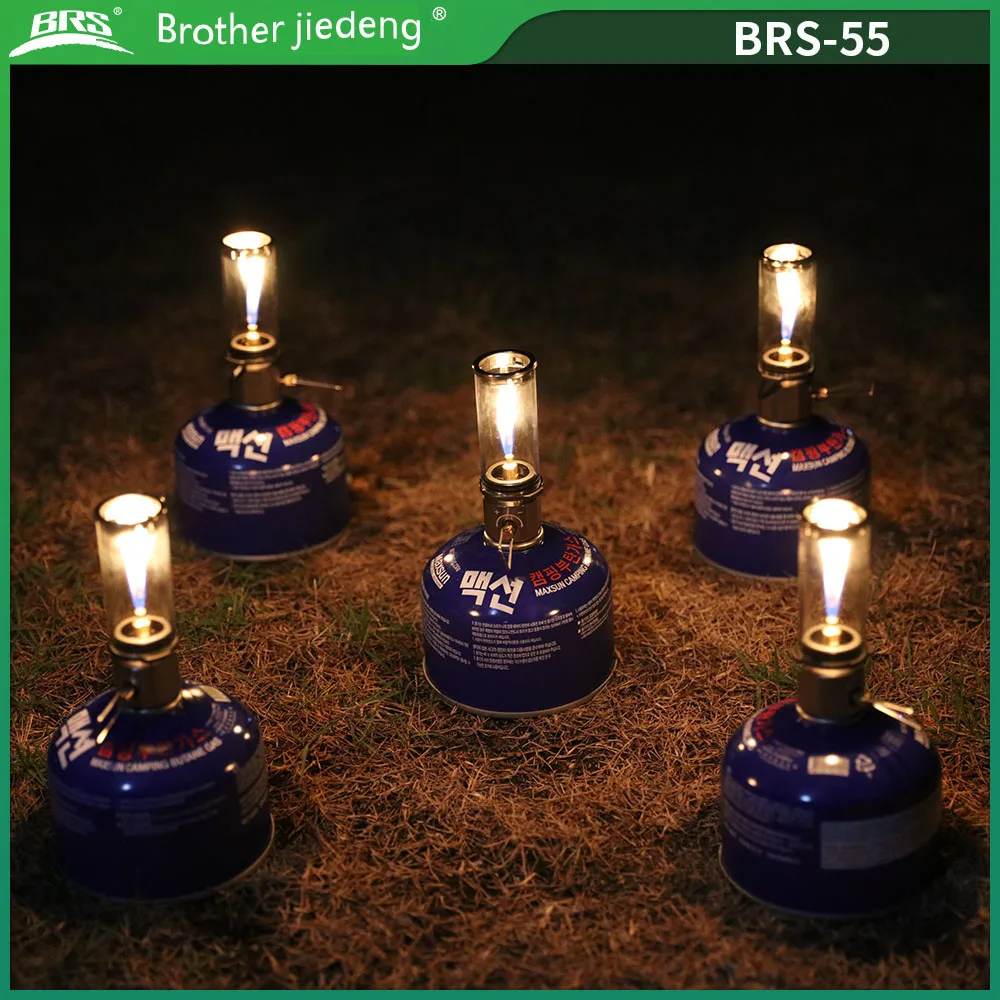 BRS Dreamlike Candlelight Lamp Mini Windproof Candle Lamp Gas Burner Stove Outdoor Camping Lights Tent Lighting Equipment BRS 55