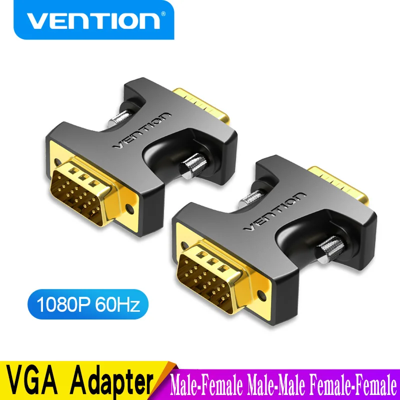 Переходник Vention VGA 15-контактный Переходник VGA папа-VGA Feamle адаптер HD15 мама-мама с позолоченным для ПК ТВ адаптер SVGA