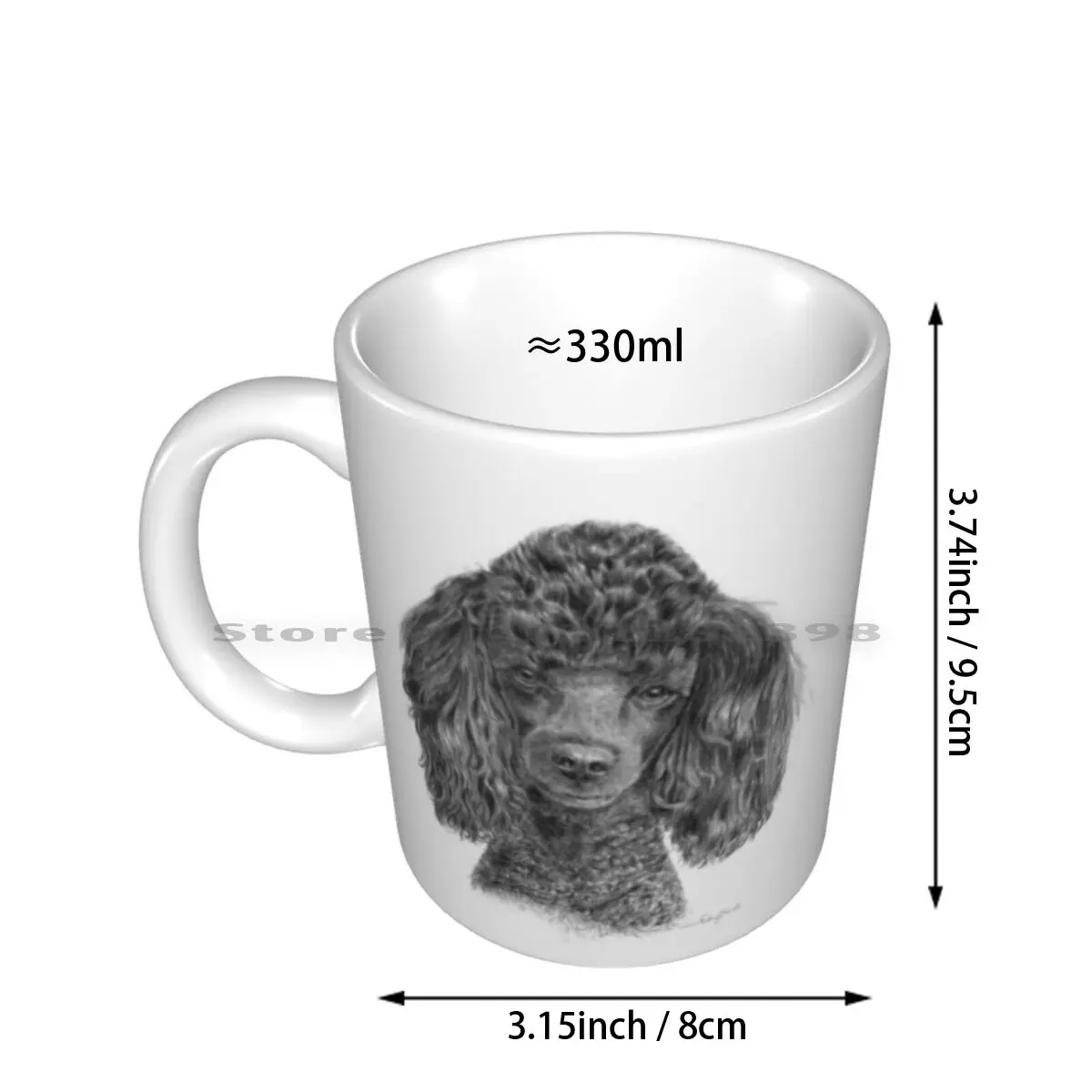 Poodle-Miniature-Black Ceramic Mugs Coffee Cups Milk Tea Mug Poodle Dog France Miniature Canine Pet French Dog Curly Doggyshop