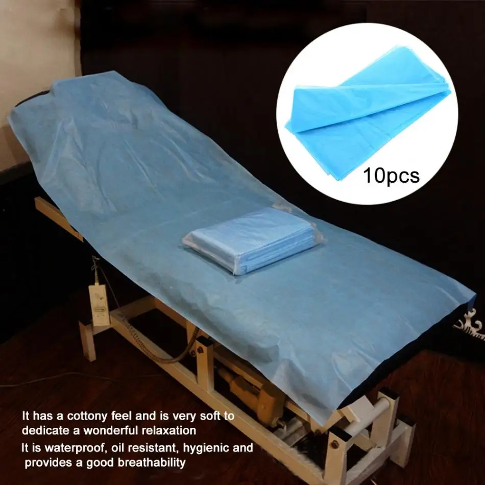 Waterproof Massage Table Covers Tattoo Bed Sheets Sterile Blue SPA Hotel Bed Cover Anti Oil Pigment Individual Package 10 Sheets