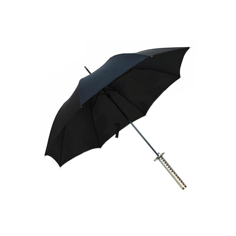 Best selling brand umbrella black samurai 8 bone samurai sword umbrella rain and rain long handle semi-automatic umbrella