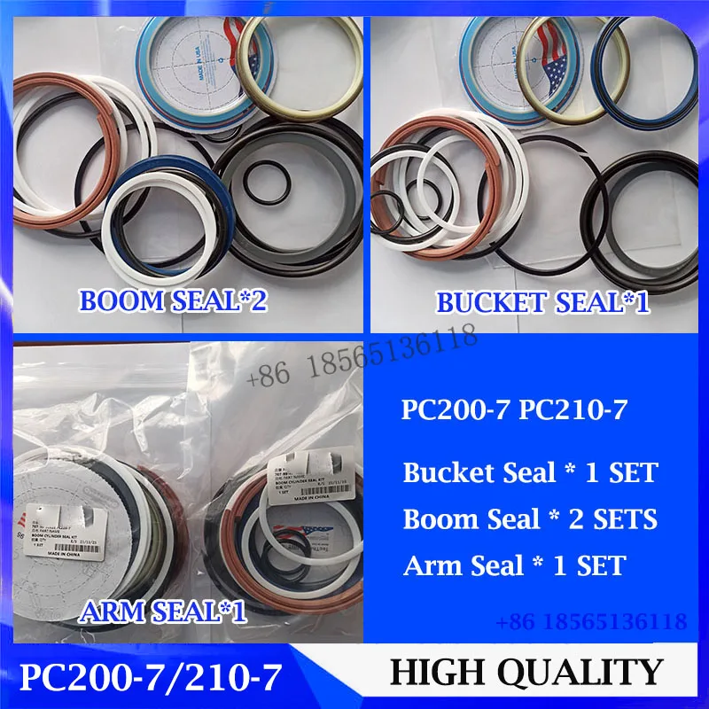 

PC200-7 PC210-7 Hydraulic BOOM / ARM / BUCKET Cylinder Seal Kit 707-99-46130 / 707-99-57160 / 707-99-45230 for Komatsu Excavator