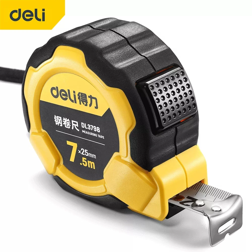 DELI – ruban de mesure en acier de haute précision, verrouillage automatique, outil professionnel rétractable de 3/5/7.5/10M