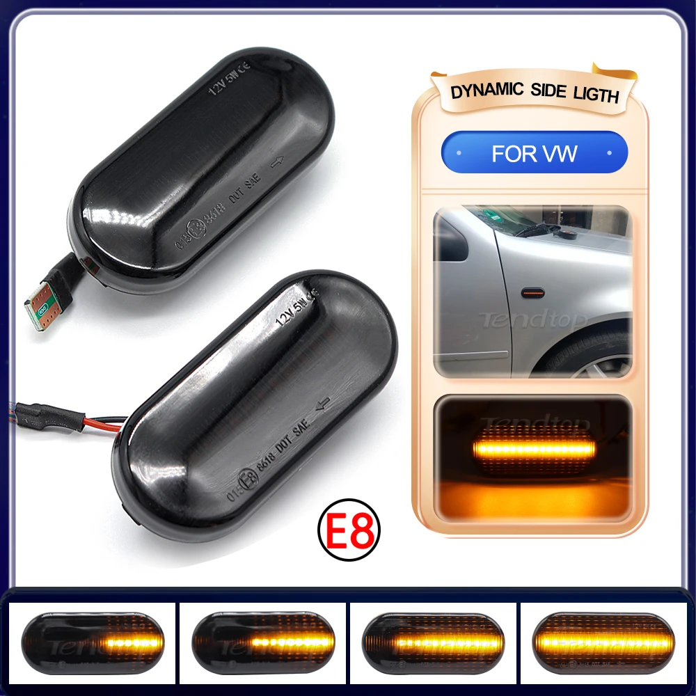 Dynamiczny lampa obrysowa lewa światło kierunkowskazu LED na miejsce Leon Ibiza 6L Ford Focus Golf 3 4 Lupo Passat Polo 6N 9N Bora