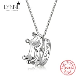 New Exquisite Crown Zircon Pendant Necklace 925 Sterling Silver Fashion Rhinestone Collarbone Necklaces Women&Girl Jewelry Gift