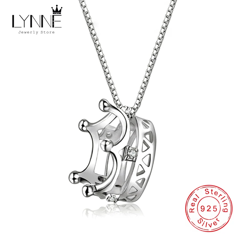 Nowy wykwintne korona wisiorek z cyrkonią naszyjnik 925 Sterling Silver moda Rhinestone Collarbone naszyjniki kobiety i dziewczyna biżuteria prezent