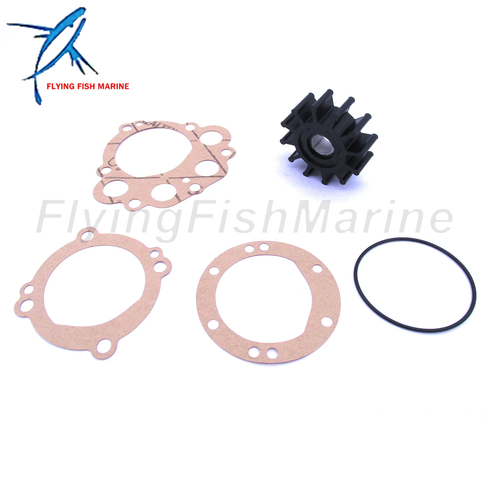 Flexible Water Pump Impeller with Gasket & O-Ring for Sherwood 23-2000 10077K / CEF 500166 / Onan 132-0375 / JMP 7110