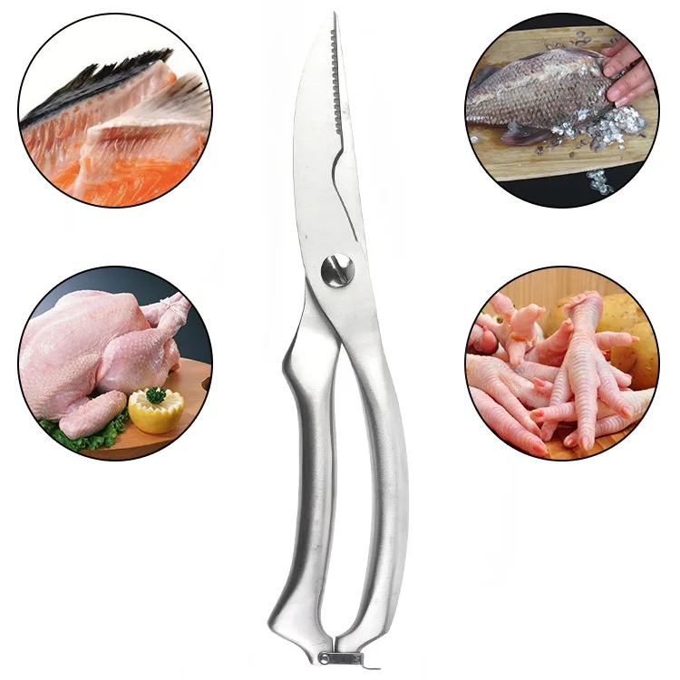 25cm(9.8\'\') Heavy Duty Stainless Steel Kitchen Gadget Shear Fish Duck Cut Poultry Chicken Bone Scissor Cutter Cook Tool