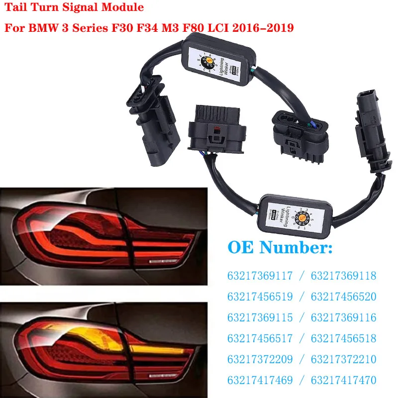 

Car Dynamic Turn Signal Indicator LED Taillight Add-On Module Cable Wire Harness For BMW 3 Series F30 F34 M3 F80 LCI 2016~2019