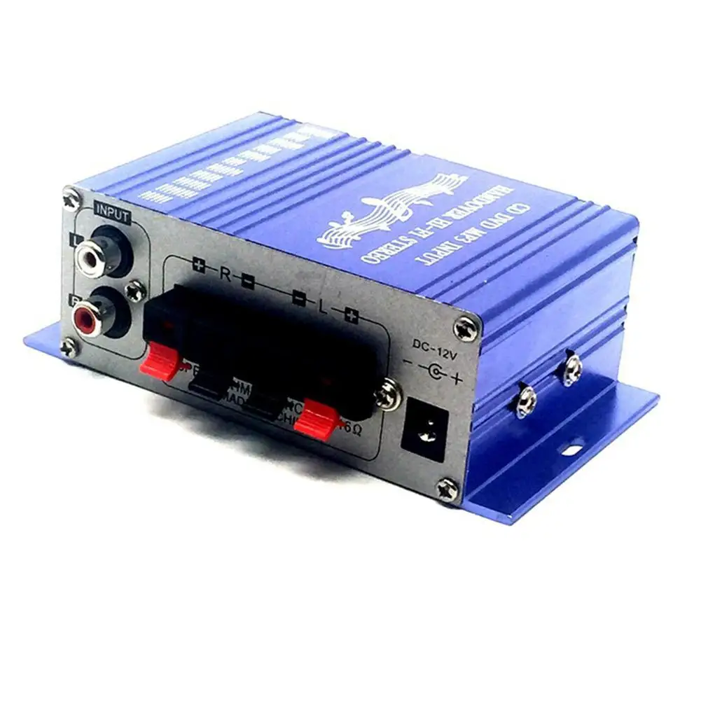 12V 2CH Mini Hi-Fi Stereo Audio Mini Amplifier AMP for Car Motorcycle Radio MP3 Automotive Car Mono Amplifiers System Blue