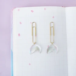 TUTU 3pcs cute creative office school mermaid paper clips Fishtail  bookmark fine student memo clips set stationery H0512