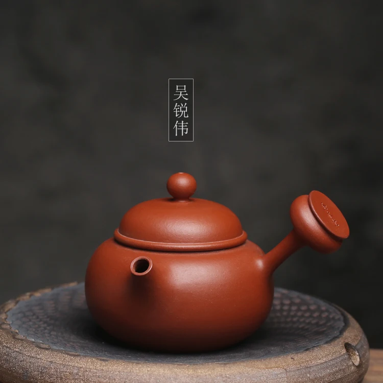 |Chaozhou old f let side pull lasts a pot of run of mine ore pure manual hand pot of purple sand teapot 130 cc kung fu