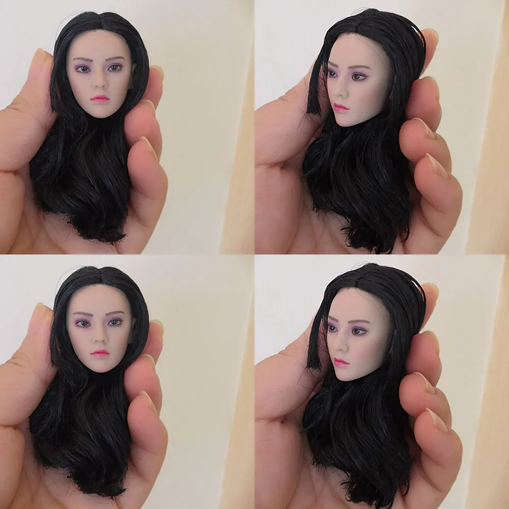 

1/6 Scale Female Head Sculpt Carved With Purple Eyeshadow Phantom Killer Head Carving Model For 12 Inches Body In Stock