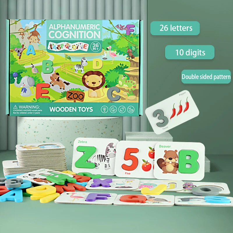 Baby Wooden Educational Letter Puzzle Toys Alphabet Matching Game Montessori Educational Learning Words Aids Toys For Children