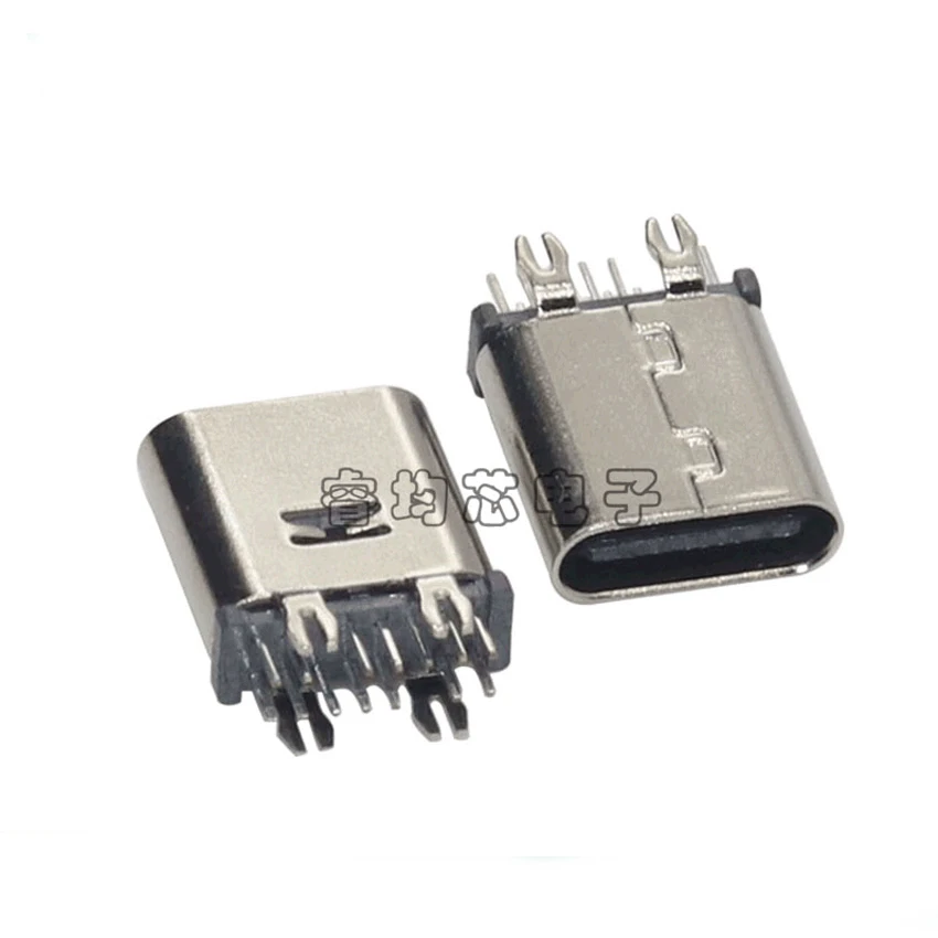 50PCS/Lot Type-C 14P/14Pin Vertical Harpoon-type USB Female Jack/Socket Connector For Charging