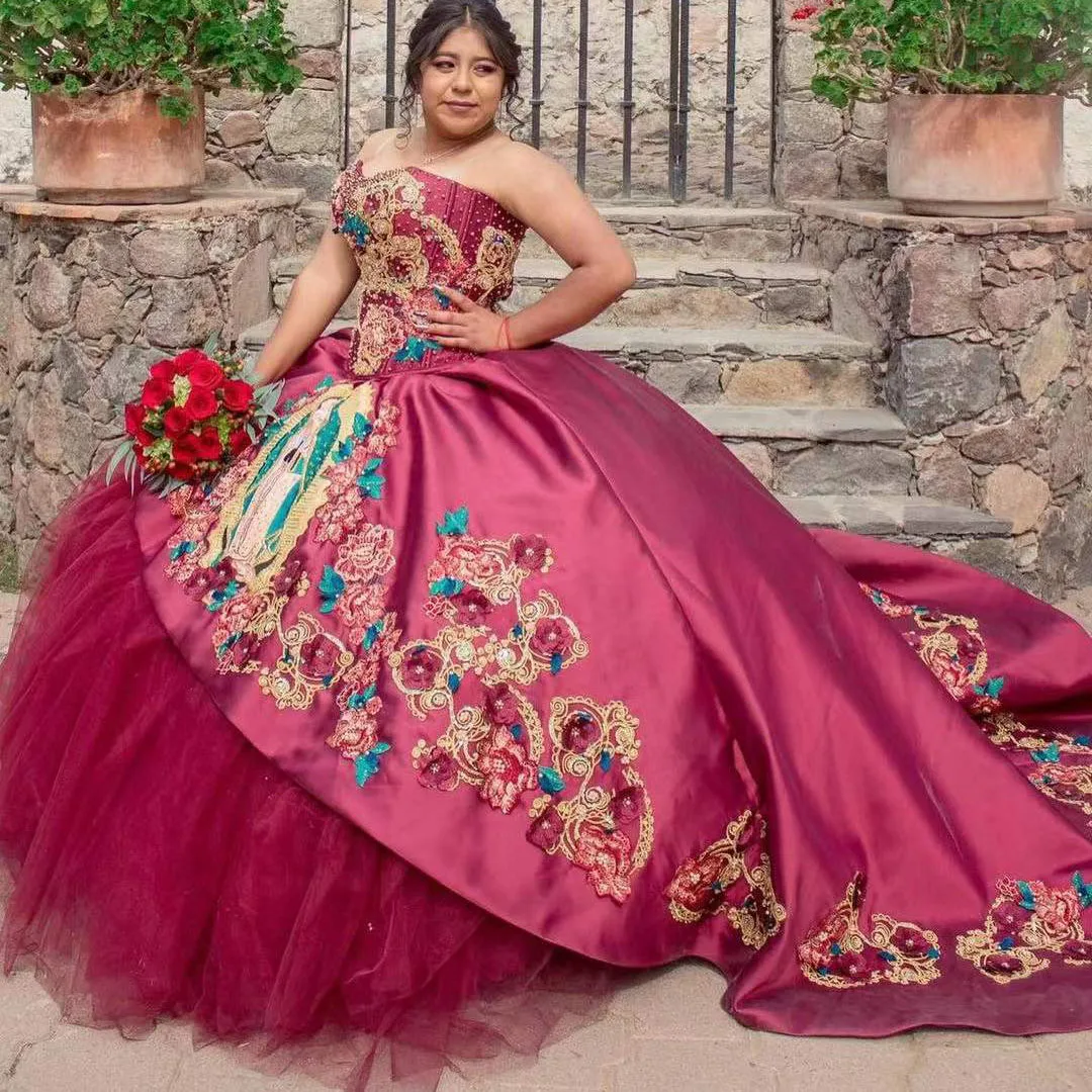 Vestidos de quinceañera para niña, vestido de baile para niña dulce con cuentas, apliques de lentejuelas, largo hasta el suelo, vestido de noche para fiesta de 15 años