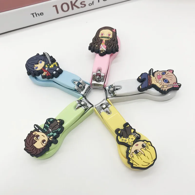 20 pcs/lot Cartoon Demon Slayer Scissors Safety Paper Cutter For Children Nail Clippers School Supplies Stationery Gifts