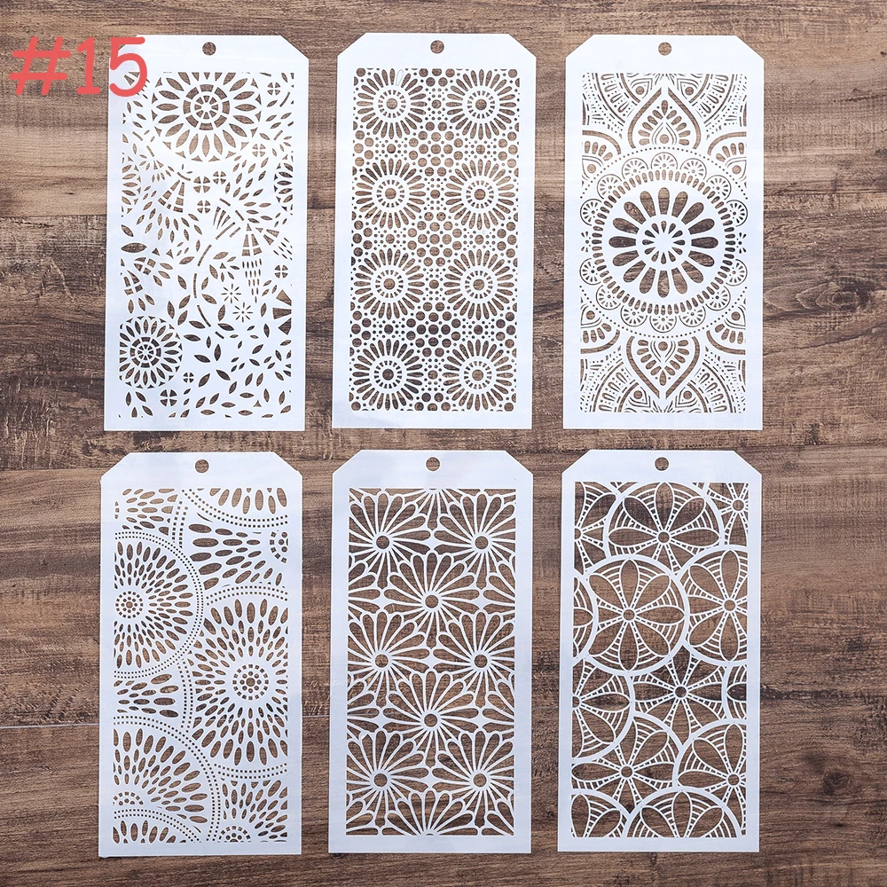 6 PCS DIY Craft Poppy Tropical Leaf Stencil for DIY Scrapbooking Stamping Album Crafts Decorative Paper Cards