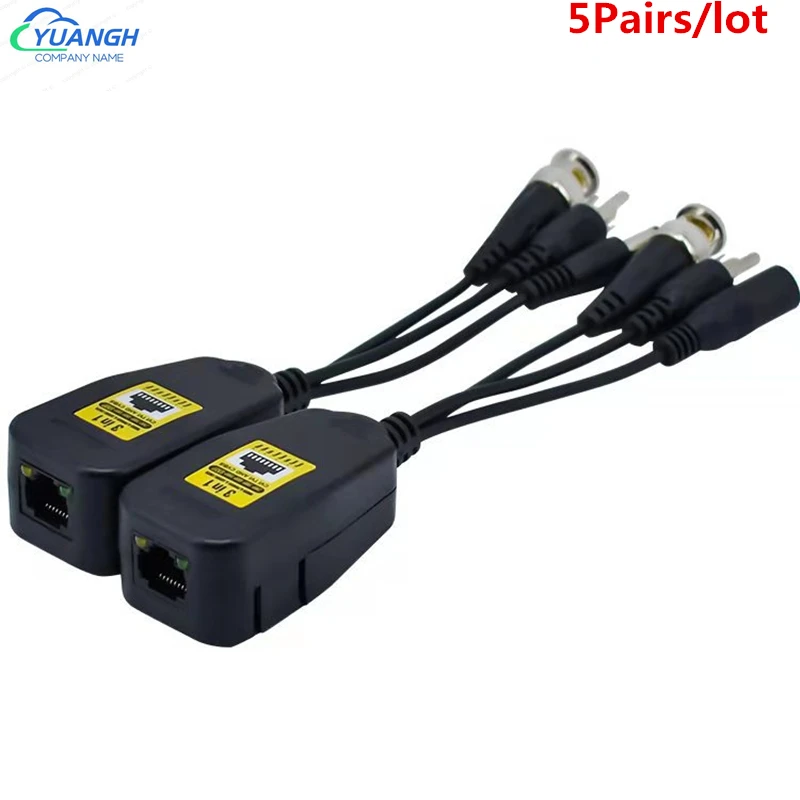 

8MP CCTV Coax BNC Video Power Balun Transceiver to CAT5e 6 RJ45 Connector Transmission Cables For AHD CVI TVI Camera