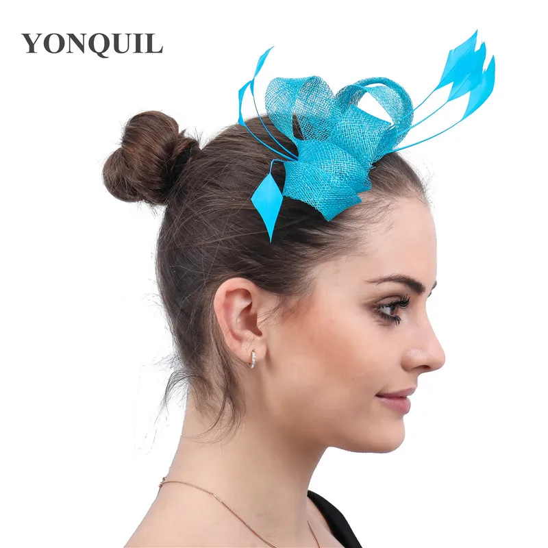 

Fashion Sinamay Wedding Headwear For Elegant Women Ladies Formal Hair Accessories Bride New Chic Party Dinner Headdress Hair Pin