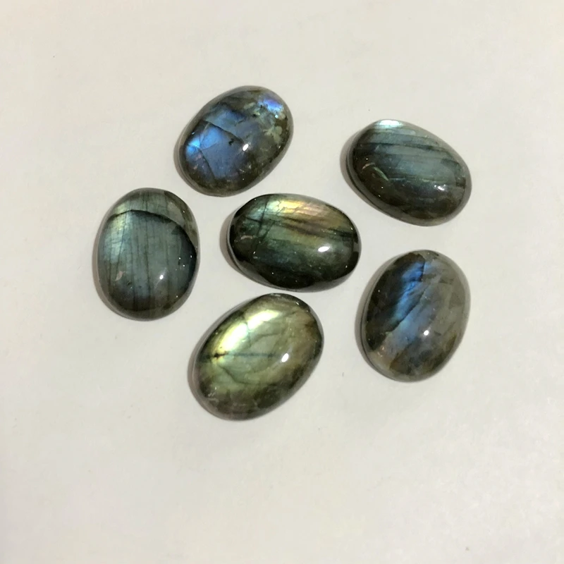 AAA Quality Blue Flash Labradorite Bead Cabochon 14x19mm Oval Gem Cabochons For Jewelry making, 2pcs/pack