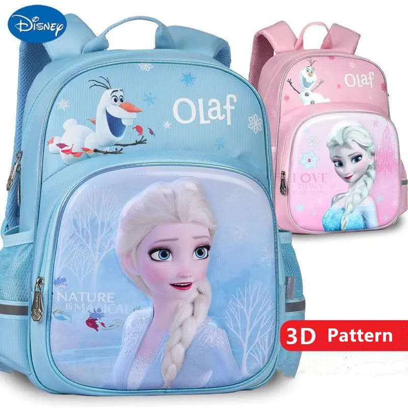 Disney Frozen Elsa Anna olaf tornister dla dziewczynek nowy 3D cartoon oddychający plecak do szkoły podstawowej wiek 8-12 klasa 1-4 Mochila