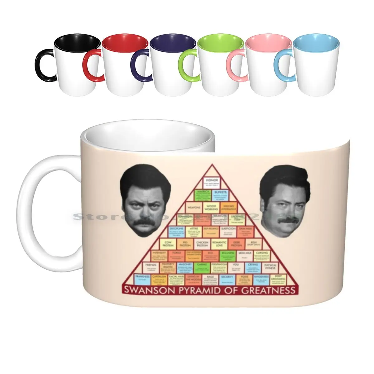 Ron Swanson's Pyramid Of Greatness Ceramic Mugs Coffee Cups Milk Tea Mug Parks And Recreation Parks And Recreation Mouse Rat