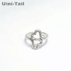 Uini-Tail 2019 new listing 925 Tibetan silver simple creative sweet heart-shaped open ring fashion small fresh open ring ED488