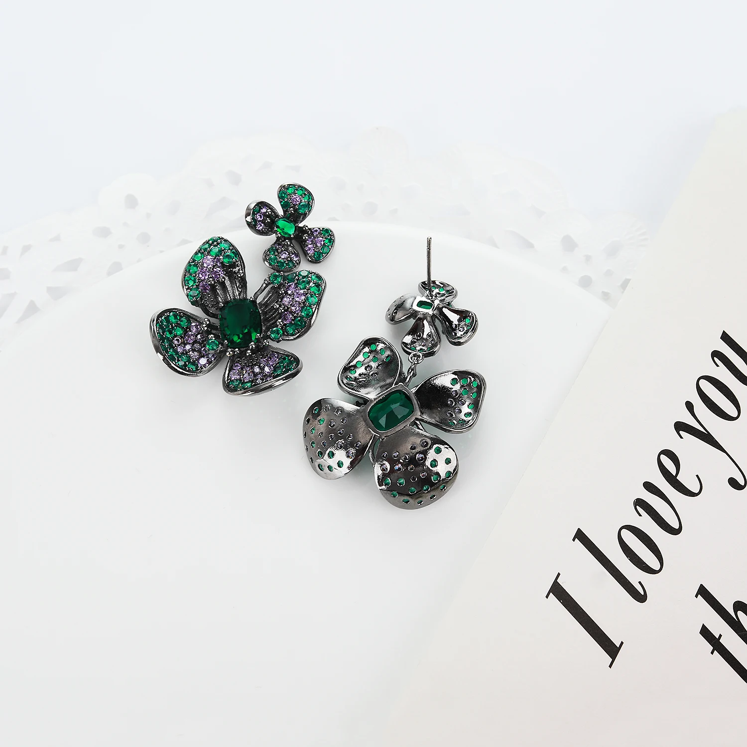 S925 Silver Needle Cubic Zircon CZ Crystals Butterfly Earrings Birthday Party Wedding Gift Fine New Jewelry CE11291