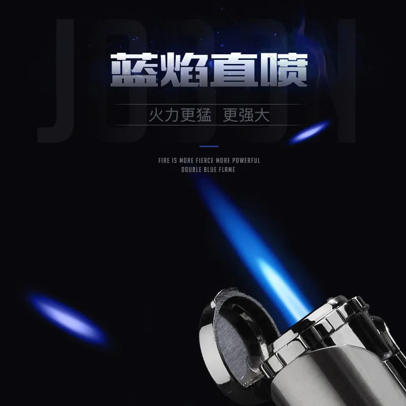 JOBON Powerful Torch Turbo Lighter Metal Windproof Gas Butane Jet Flint Lighter BBQ Cigar Spray Gun Blue Fire Gadgets For Men