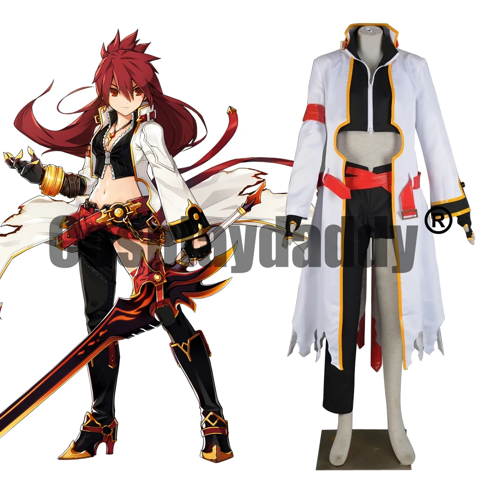 

Elsword Knight Elesis Second Class Advancement Job Blazing Heart Transcendence Ver. Outfit Halloween Game Cosplay Costume F006