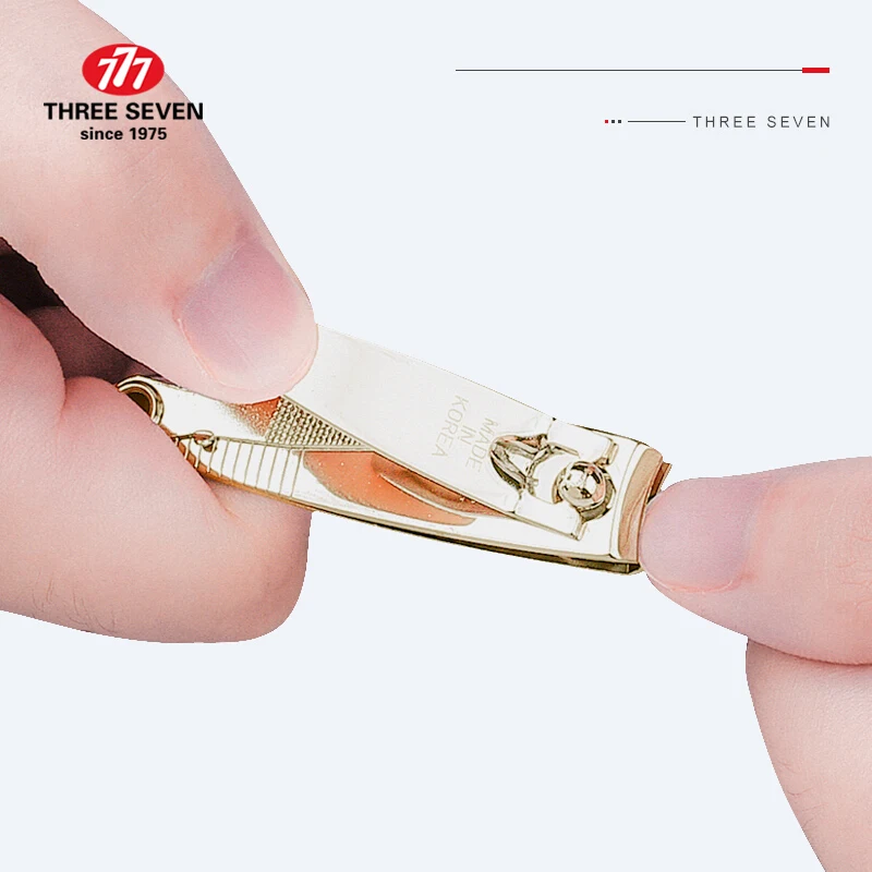 THREE SEVEN 1Pc Medium-size Nail Clipper Trimmers 14K Gold-plated H-Carbon Steel Pedicure Care Professional Nail Tools
