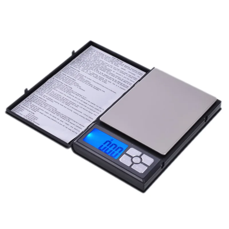 Book Style 500g/0.01g Carat Jewelry Scale Electronic Kitchen Scale Household Portable Electronic Scale Digital Baking Scale