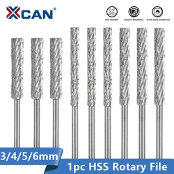 XCAN-Lima rotativa HSS de 1/8 pulgadas, rebaba rotativa de doble corte, 3mm, 4mm, 5mm, 6mm