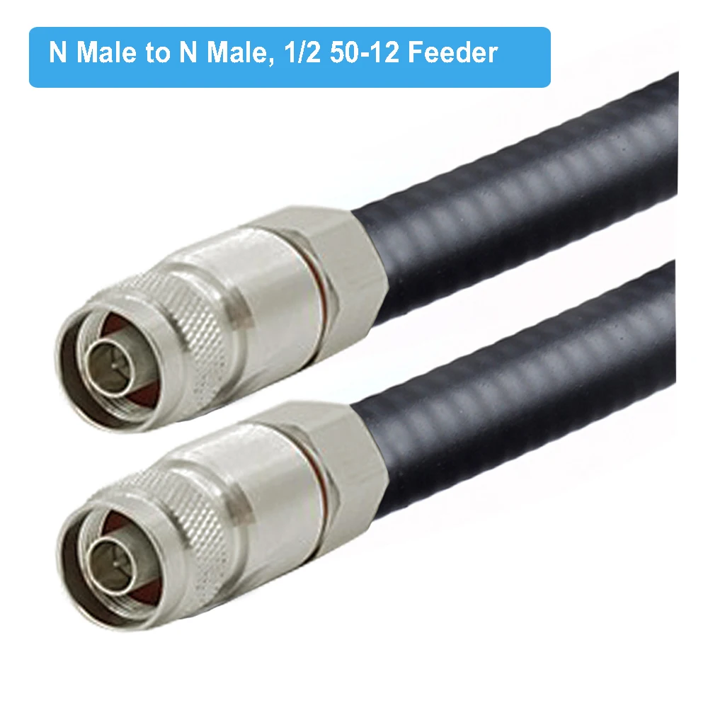 N Male to N Male 1/2 50-12 Feeder Line Jumper 50Ohm RF Coax Cable for Base station 4G 5G LTE Cellular Amplifier Signal Booster