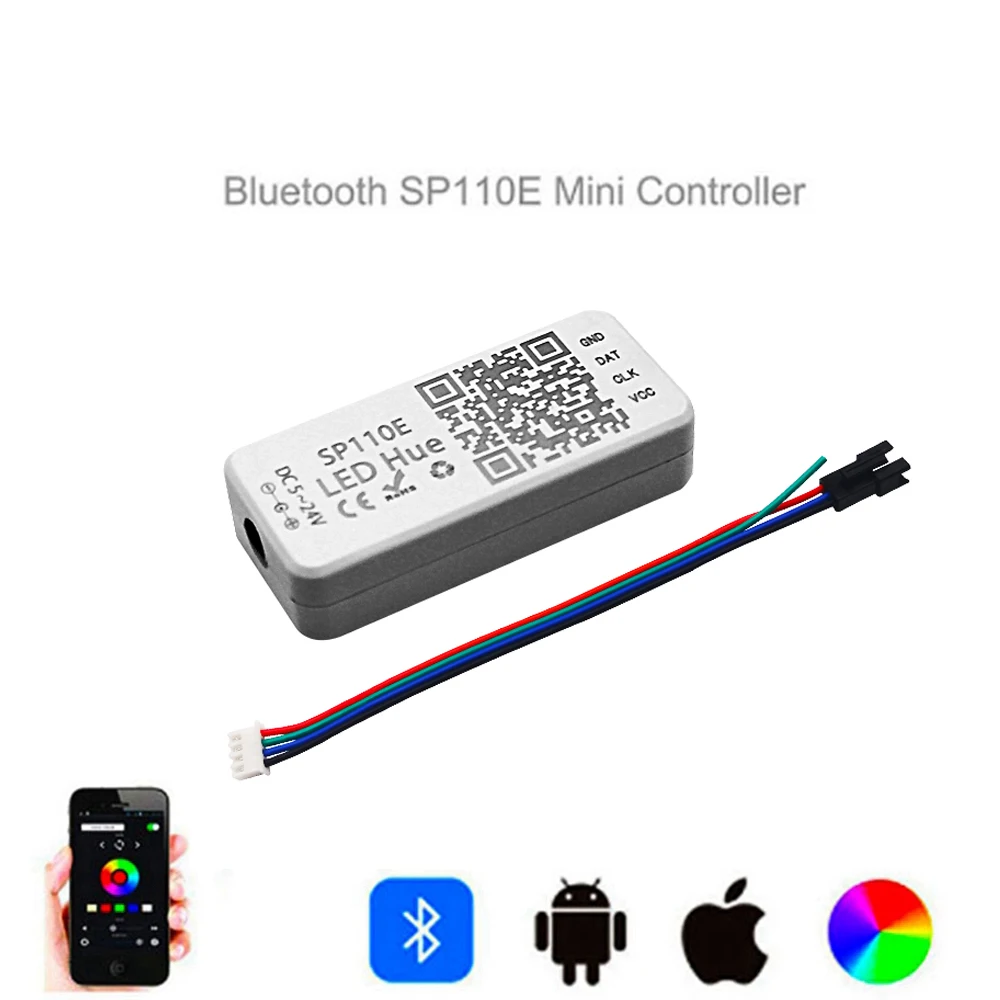 SP110E Bluetooth Smart Led Mini Controller For WS2812(WS2812B) WS2811 SK6812 WS2815 WS2813 RGB RGBW Pixel Light Full Color Strip