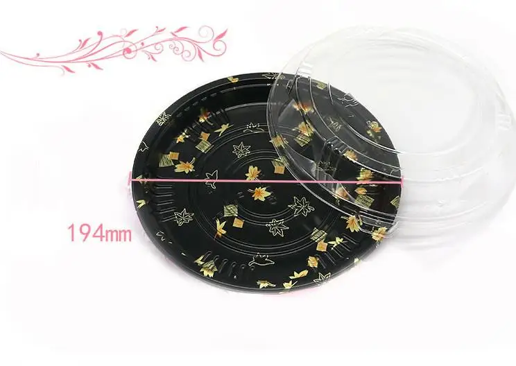 Disposable Round Sushi Takeout Packing Box Large Disc Food Trays SN2740