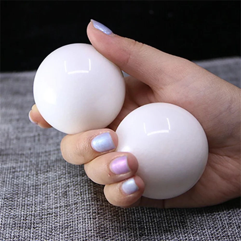 Bola de Jade Natural de 50mm, Bola de mano para Fitness, esfera de cuarzo, relajación, mano, muñeca, ejercicio, masaje, terapia curativa, 1 par