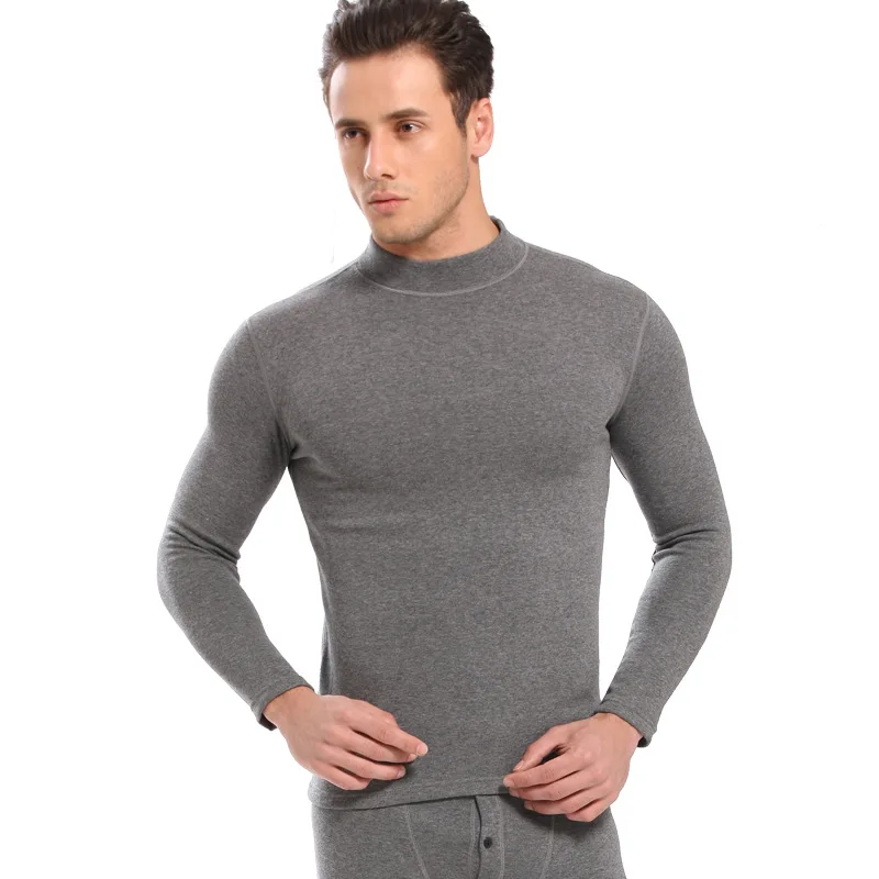 Thermal Wear For Men Long johns Cotton Thermal Underwear Set Turtleneck Long Johns Fleece Thicken Long Pants Suit Cotton Sweater