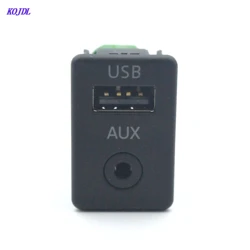 Car AUX USB 2in1 Socket Interface Switch Button Audio USB/AUX  Connector Adapter For Volkswagen PassatB6 B7 CC outlet  KOJDL