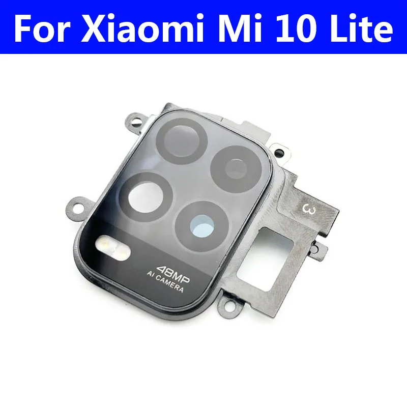 

New Rear Back Camera Glass Lens With Frame For Xiaomi Mi 10 Lite Cell Phone Repair