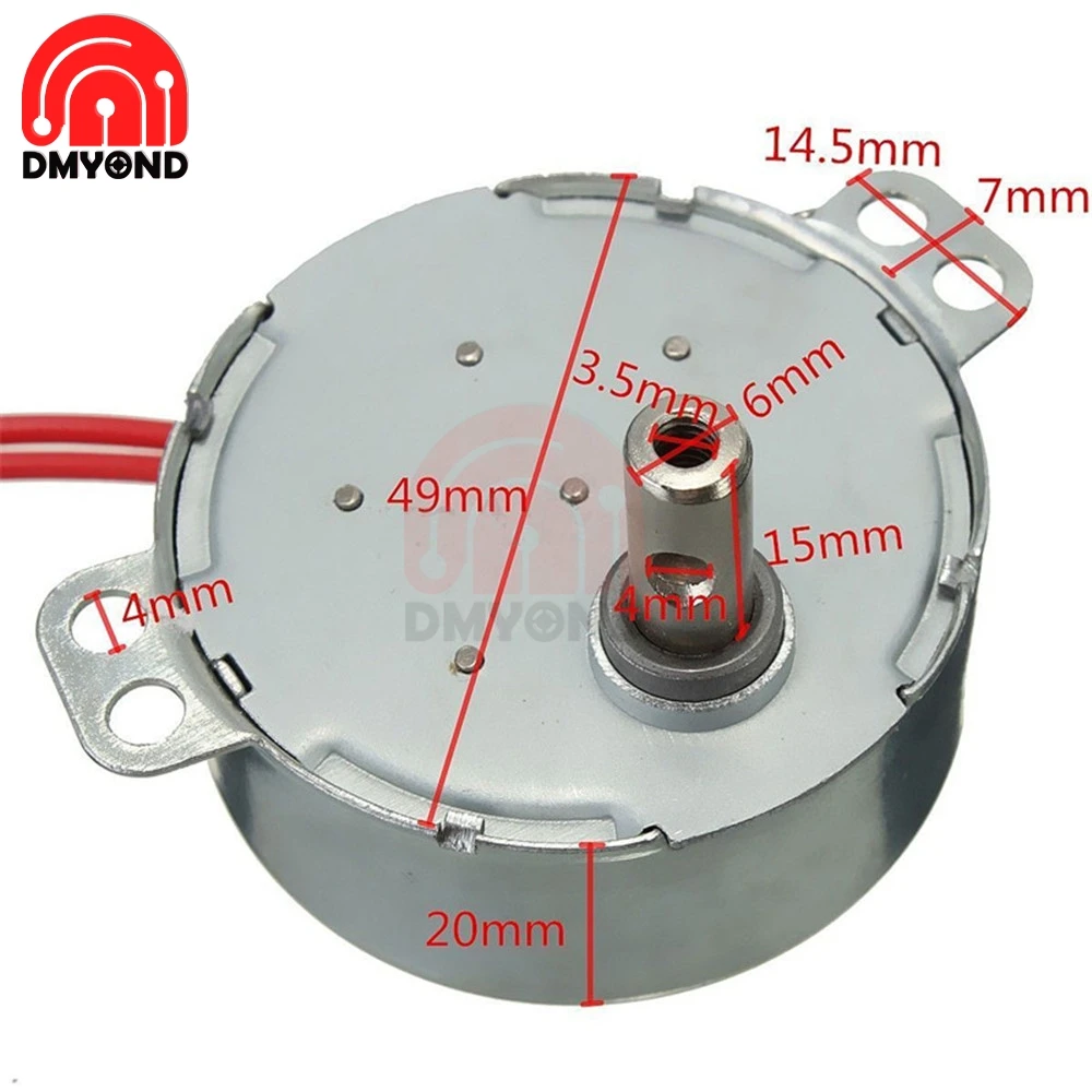 5-6 r/min Stable Synchronous Motor Pro TYC-50 AC 220V 12V 50/60Hz Torque 4KGF.CM 4W CW/CCW Microwave Turntable for Electric Fan