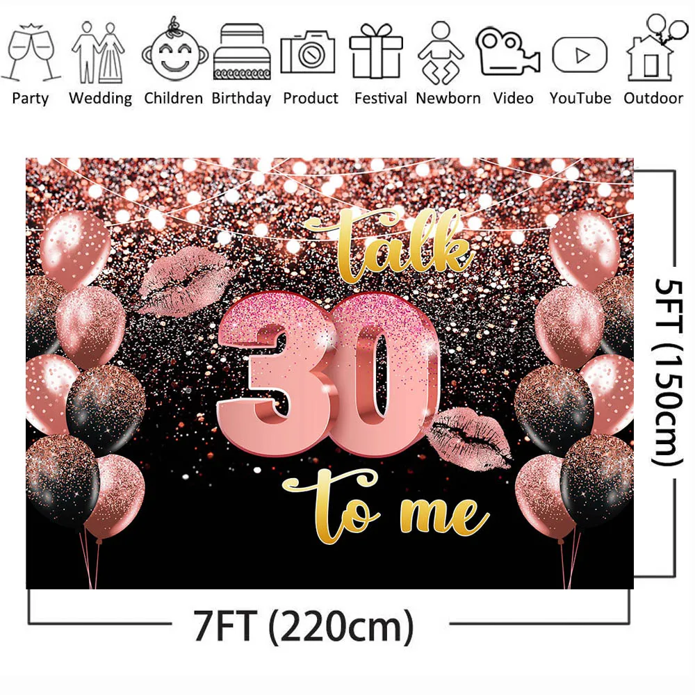 女性の誕生日パーティーの写真の背景,ピンクのキラキラバルーン,唇,誕生日パーティー,バナー