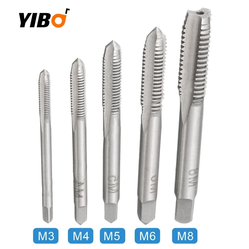 M3-M8 Set Kit Schraube Gewinde Tippen Bohrer Hand Werkzeuge M3 M4 M5 M6 M8 HSS Maschine Schraube Gewinde Metric Stecker tippen Schraube Wasserhähne