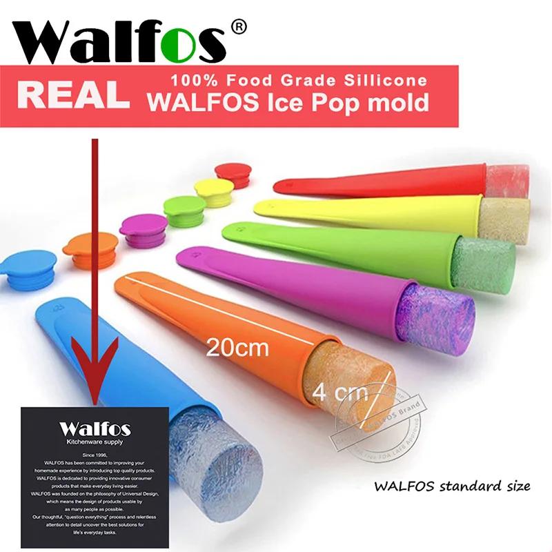 

WALFOS 4Pcs Ice Cream Pop Mold with Lid Summer Frozen Popsicle Maker Silicone Jelly Pudding Ice Cube Mould Kitchen Accessories